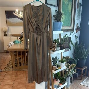 Zara Elegant Dark Green Long Sleeve Dress